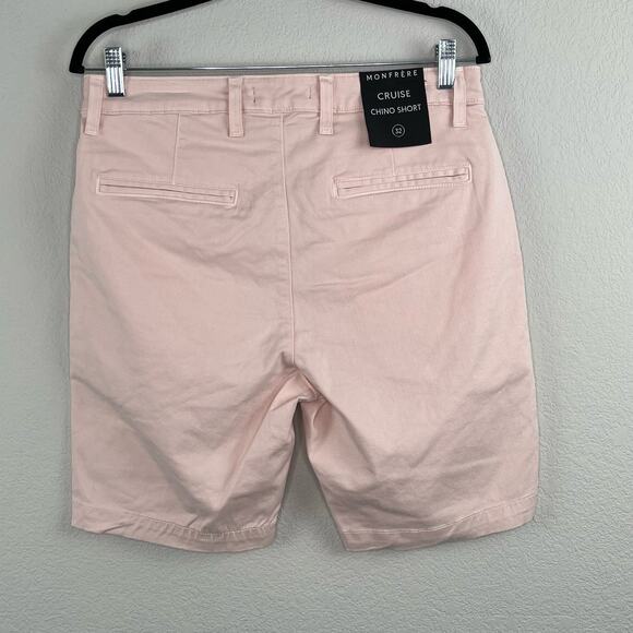 Monfrère Cruise Flat Front Chino Golf Shorts Pastel Pink Sizes 32, 36, 38 NWT - Picture 4 of 13